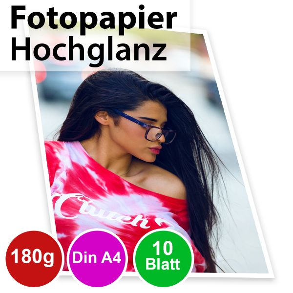 180g High-Glossy Foto-Papier Din A4, 10 Blatt