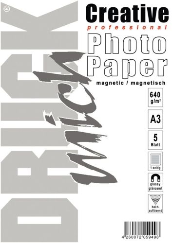 A3 magnetisches Papier, photo-glänzend, 5 Blatt