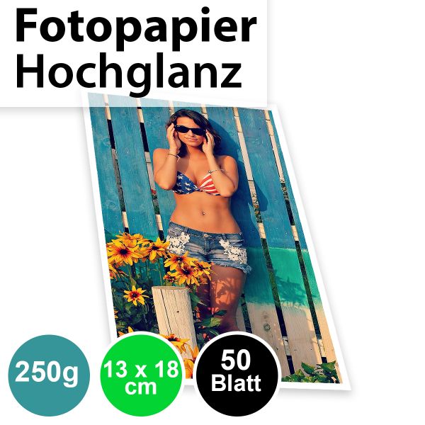 250g Hochglanz Foto-Karten 13*18cm, 50 Blatt