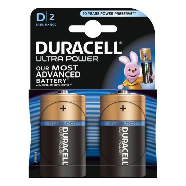Duracell Ultra Power 1,5V 2 Batterien Mono (D)
