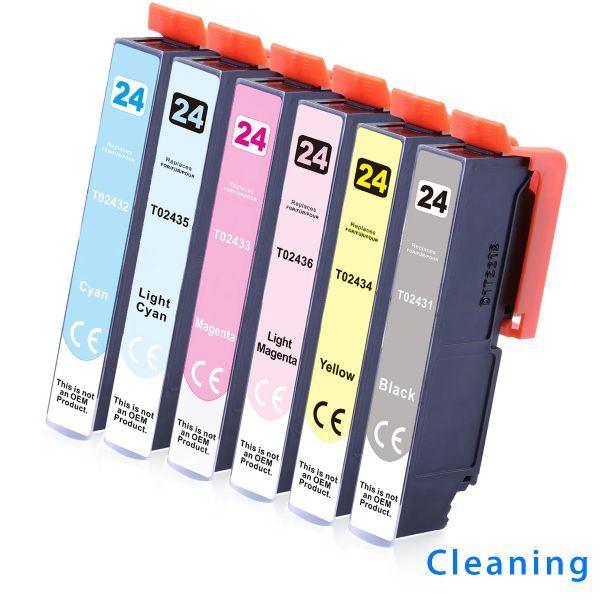 Cleaning-Set: 6 Reinigungspatronen kompatibel zu T2431-T2436