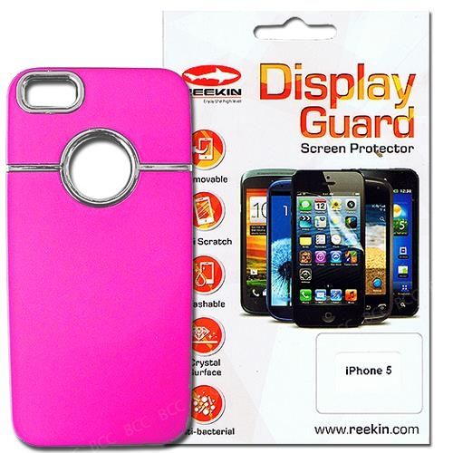 Hartschale + Displayschutz für iPhone 5/5S, pink