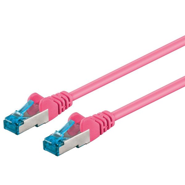 Patchkabel Cat6a, S-FTP Pimf-Kabel, 15m, pink