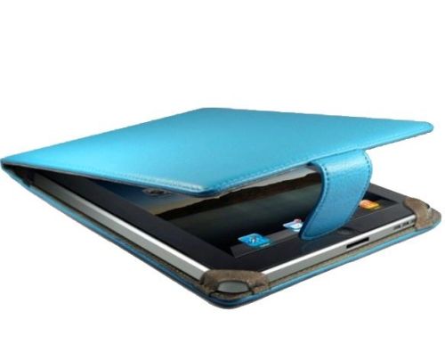 Leather Case für iPad / blau