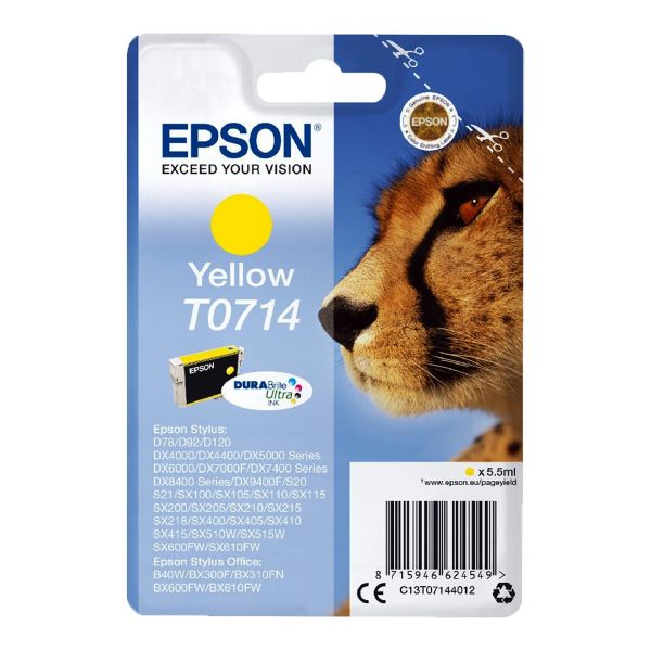 Original Epson Tintenpatrone T0714 yellow / T07144012