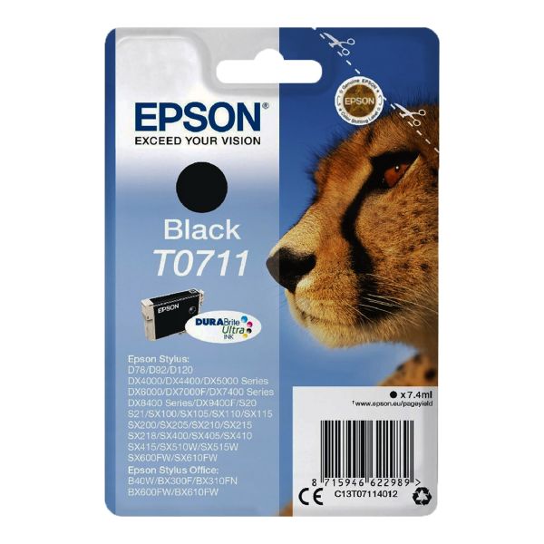 Original Epson Tintenpatrone T0711 schwarz / T07114012