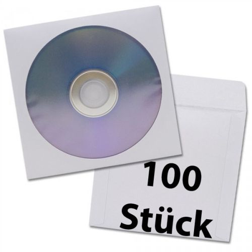 DVD-Hüllen, 100 Stück, Papierfenstertasche, Klappe