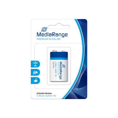9V Block-Batterie, MediaRange Premium Alkaline