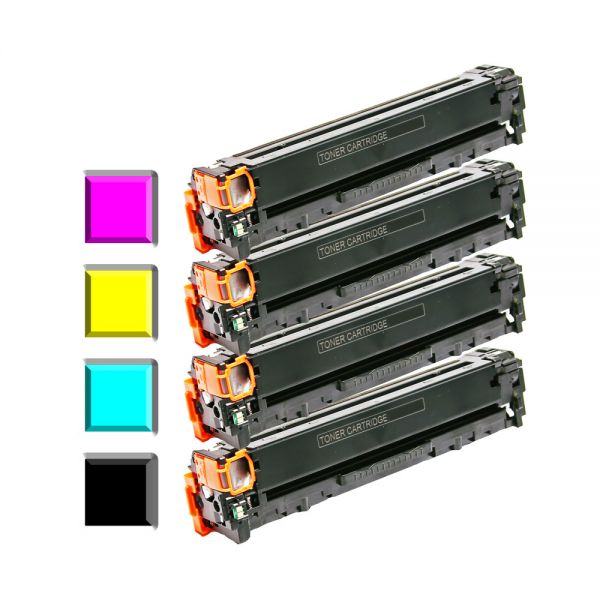 4 Alternativ-Toner für HP Kompatibel zu CB540, CB541, CB542, CB543