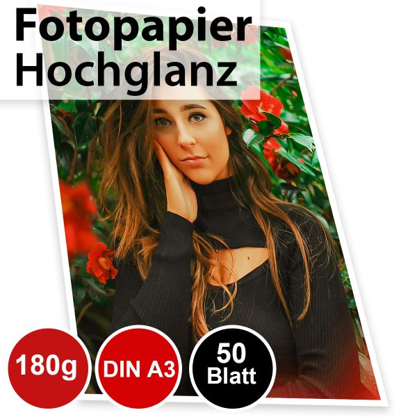 180g High-Glossy Foto-Papier Din A3, 50 Blatt