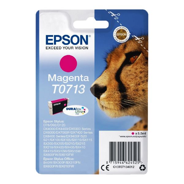 Original Epson Tintenpatrone T0713 magenta / T07134012