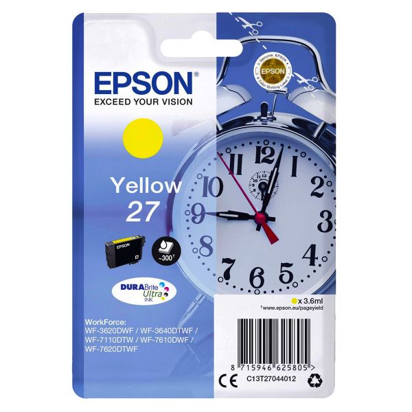 original Epson Tintenpatrone 27 yellow / T27044012