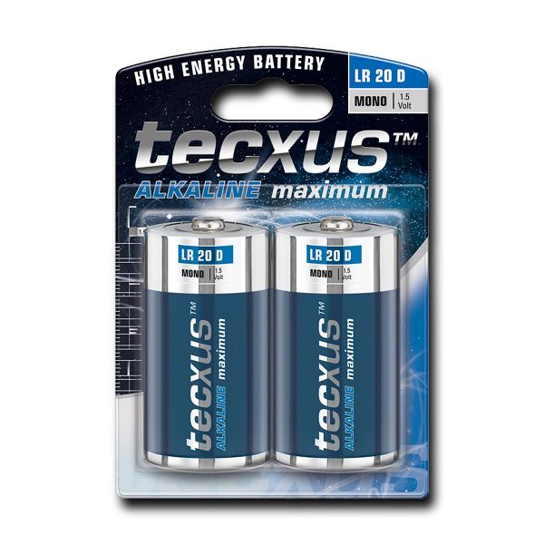 Mono (D)-Batterien, 2er-Pack tecxus Alkali Mangan