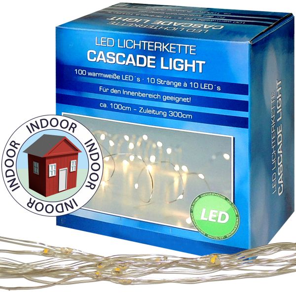 Lichterkette 100 LED Cascade Light 10m warmweiß