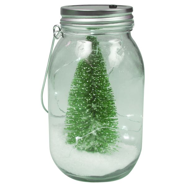 LED Weihnachtsbaum grün, im Glas